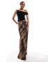 Фото #1 товара ASOS DESIGN Tall satin bias maxi skirt in snake print