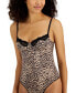 Фото #3 товара Women's Satin Micro Bodysuit, Created for Macy's