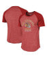 ფოტო #1 პროდუქტის Men's Threads Scarlet Distressed San Francisco 49ers Super Bowl LVIII Tri-Blend Raglan T-shirt