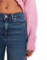 JJXX Tokyo high waisted wide leg jeans in mid blue wash Dunkelblaue Jeans, W27 L30 - фото #4