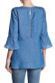 Фото #2 товара Lucca Couture Women's Tunic Bell Sleeve Ladder Trim Top Blue M