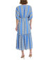 Фото #2 товара Taylor Printed Midi Dress Women's Blue 2
