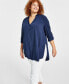 Фото #1 товара Plus Size Side-Slit Top, Created for Macy's