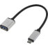 Фото #2 товара Renkforce RF-4888284 - 0.15 m - USB C - USB A - USB 3.2 Gen 1 (3.1 Gen 1) - Black - Silver