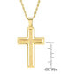ფოტო #6 პროდუქტის Men's Two-Tone Stainless Steel "Our Father" English Prayer Spinner Cross 24" Pendant Necklace