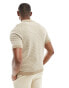 ONLY & SONS short sleeve knitted polo in beige with polka dot