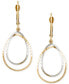 ფოტო #3 პროდუქტის Textured Double Teardrop Leverback Drop Earrings in 10k Two-Tone Gold