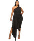 ფოტო #1 პროდუქტის Plus Size Esme Front Draped Sash Dress