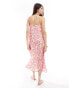 Фото #4 товара Vero Moda cami midi dress in pink floral