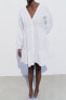 Фото #5 товара Платье-рубашка из поплина с вышивкой кроше ZARA