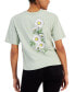 Фото #2 товара Juniors' Cropped Daisy Short Sleeve T-Shirt