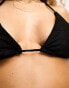 Фото #4 товара The Frolic alexandrite triangle broderie bikini top in black