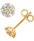 ფოტო #1 პროდუქტის Diamond Starburst Cluster Stud Earrings (1/4 ct. t.w.) in 14k Gold