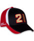 Men's Checkered Flag Black and Red Harrison Burton Motorcraft Number Performance Adjustable Hat