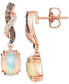 ფოტო #3 პროდუქტის Neopolitan Opal™ (1-1/5 ct. t.w.) & Diamond (1/5 ct. t.w.) Twist Drop Earrings in 14k Rose Gold