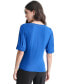 ფოტო #3 პროდუქტის Women's Short-Sleeve V-Neck Top