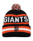 Фото #1 товара Men's Black San Francisco Giants Bering Cuffed Knit Hat with Pom