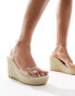 South Beach espadrille wedge sandals in clear