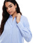 Vero Moda oversized shirt in light blue and white stripe