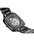 ფოტო #4 პროდუქტის Unisex Swiss Automatic True Square Skeleton Black High-Tech Ceramic Bracelet Watch 38mm