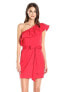 MILLY 154912 Women's Tara Dress Solid One Shoulder Tomato Size 10