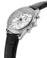 ფოტო #2 პროდუქტის Men's Swiss Chronograph Black Leather Strap Watch 40mm