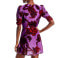 Фото #2 товара Rhode Womens Leanna Floral Velvet Mini Dress Purple Size Small
