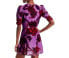 Rhode Womens Leanna Floral Velvet Mini Dress Purple Size Small - фото #2