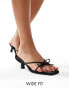 Public Desire Cindy Wide Fit bow heeled sandals in black