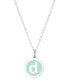 Фото #20 товара Auburn Jewelry mini Initial Pendant Necklace in Sterling Silver and Mint Enamel, 16" + 2" Extender