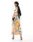 Фото #6 товара Never Fully Dressed long sleeve maxi dress in abstract floral