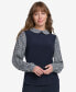 ფოტო #1 პროდუქტის Women's Collared Pleated-Sleeve Top