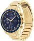 ფოტო #4 პროდუქტის Men's Chronograph Gold-Tone Bracelet Watch 44mm