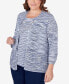 Plus Size A Fresh Start Space Dye Two In One Sweater with Necklace