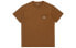 Фото #1 товара Carhartt WIP Logo标签口袋短袖T恤 男款 棕色 / Футболка Carhartt WIP LogoT CHXTEA171068F-BWX