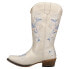 Roper Riley Floral Embroidery Snip Toe Cowboy Womens Off White Casual Boots 09- 9 - фото #3