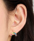 ფოტო #3 პროდუქტის Gold-Tone Multicolor Crystal Rainbow Stud Earrings