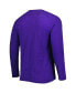 ფოტო #2 პროდუქტის Men's Heathered Purple Los Angeles Lakers Left Chest Henley Raglan Long Sleeve T-shirt
