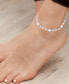 Фото #2 товара Pear and Round Anklet in 14K Gold Plated or Sterling Silver