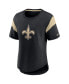 ფოტო #2 პროდუქტის Women's Heather Black New Orleans Saints Primary Logo Fashion Top