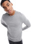 Selected Homme crew neck knit jumper in grey melange