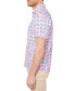 Men's Slim Fit Non-Iron Floral Check Print Performance Button-Down Shirt