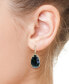 ფოტო #2 პროდუქტის EFFY® Onyx & Diamond (1/4 ct. t.w.) Pear Halo Drop Earrings in 14k Gold