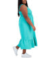 Фото #3 товара Trendy Plus Size Straight-Neck Smocked Dress