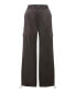 ფოტო #2 პროდუქტის Women's Wide Leg Sateen Pull-On Pant