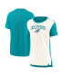 Women's Cream/Aqua Miami Dolphins Wordmark Tri-Blend T-Shirt