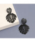 Women's Black Palm Leaf Drop Earrings