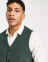 ASOS DESIGN skinny waistcoat in forest green