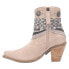Dingo Bandida Paisley Studded Round Toe Cowboy Booties Womens Beige Casual Boots