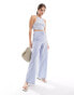 Фото #1 товара Wednesday's Girl striped wide leg trouser co-ord in blue and white